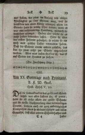CIII. Am XX. Sonntage nach Trinitatis. Epist. Ephes.V, 20.