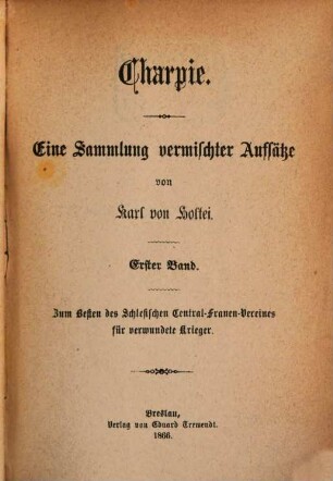 Charpie : Eine Sammlung vermischter Aufsätze, 1