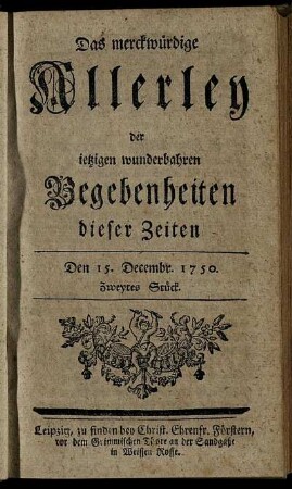 Den 15. Decembr. 1750. Zweytes Stück.