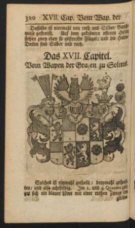 Das XVII. Capitel. Vom Wapen der Grafen zu Solms