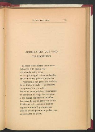 Aquella vez que vino tu recuerdo