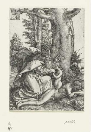 Erschaffung der Eva, Blatt 1 der Folge "Geschichte von Adam und Eva"
