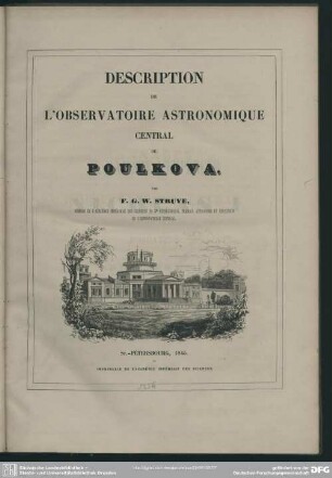 [Text]: Description de l'observatoire astronomique central de Poulkova