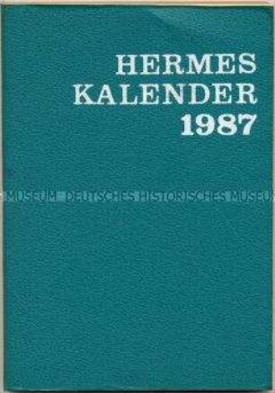 Taschenkalender für das Jahr 1987 (ohne Eintragungen)