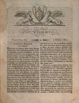 Der Sammler : ein Unterhaltungsblatt. 9, 9. 1817