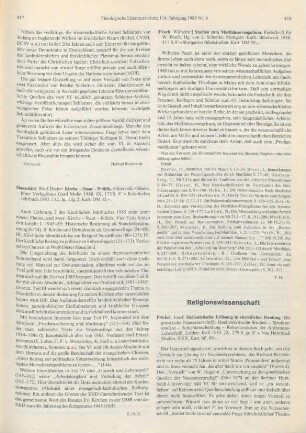417 [Rezension] Hauschild, Wolf-Dieter, Kirche, Staat, Politik