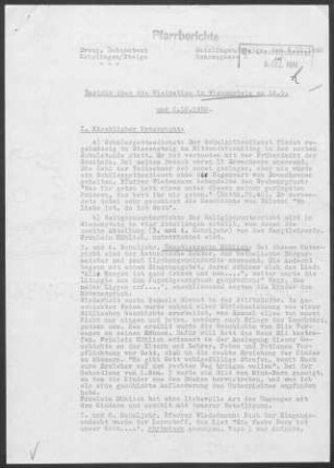 Wiesensteig mit Mühlhausen/Täle, Drackenstein und Hohenstadt: Visitationsbericht mit Pfarrbericht 1960