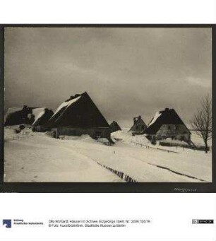 Häuser im Schnee, Erzgebirge