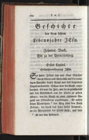 Erstes Capitel. Gefangennehmung Jesu