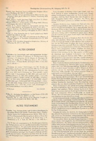 737 [Rezension] Eissfeldt, Otto, Reallexikon der Assyriologie und vorderasiatischen Archäologie ; 1969