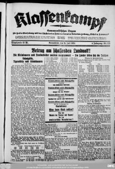 Klassenkampf : kommunistisches Organ für den Bezirk Halle-Merseburg