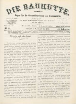 No. 20. Frankfurt a. M., den 20. Mai 1905. 48. Jahrgang.