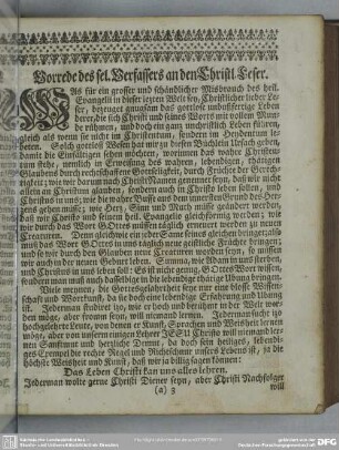 Vorrede des sel. Verfassers an den Christl. Leser