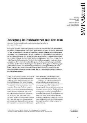 Bewegung im Nuklearstreit mit dem Iran : nach den Genfer Gesprächen herrscht vorsichtiger Optimismus