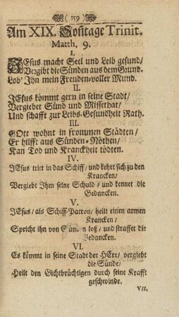Am XIX. Son[n]tage Trinit. Matth. 9.