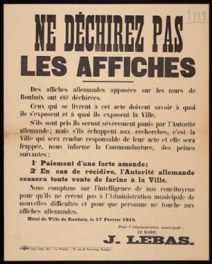 "Ne déchirez pas les Affiches"