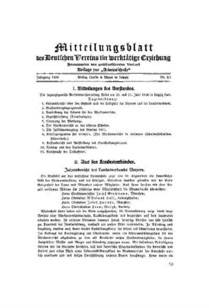 Mitteilungsblatt des Deutschen Vereins für werktätige Erziehung