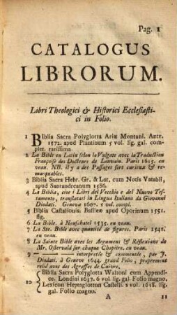 Catalogus Bibliothecarum D. J. Gantois Patris, fato functi ... Et D. Gantois Filii ...