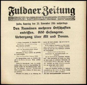 Ausgabe vom Samstag, den 25. November 1916.