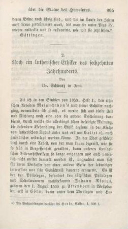 895-902 Noch ein lutherischer Ethiker des sechzehnten Jahrhunderts