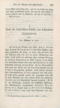 895-902 Noch ein lutherischer Ethiker des sechzehnten Jahrhunderts