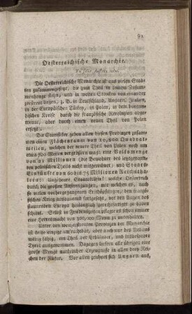 Oesterreichische Monarchie.