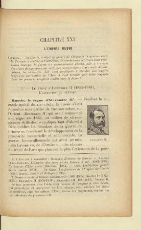Chapitre XXI L'Empire Russe