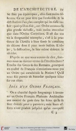 Idée d’un Ordre Français