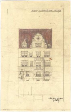 Billing, Hermann; Bruchsal (Baden-Württemberg), Huttenstr.; Jung, Neubau - Fassade (Ansicht)