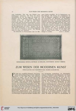 Zum Wesen der modernen Kunst: Streiflichter
