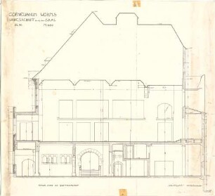 Fischer, Theodor; Worms; Cornelianum - Saal (Längsschnitt)