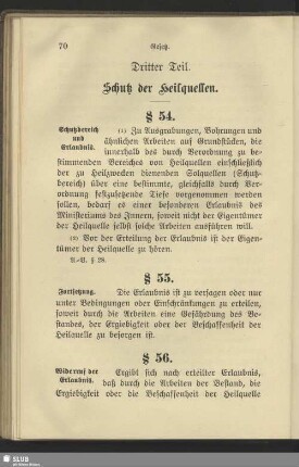 Dritter Teil. Schutz der Heilquellen