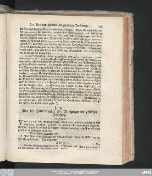 §. 3. Von den Mittelursachen oder Werkzeugen der götlichen Vorsehung.