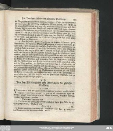 §. 3. Von den Mittelursachen oder Werkzeugen der götlichen Vorsehung.