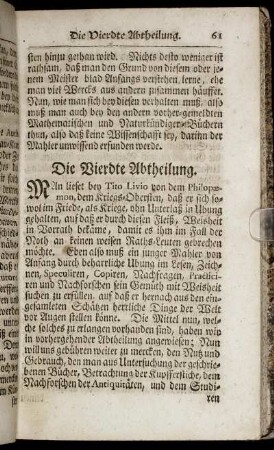 Die Vierdte Abtheilung.