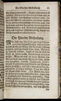 Die Vierdte Abtheilung.