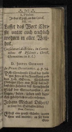 Johann Michael Dilherr/ in seiner heil. Sabbaths-Arbeit Dom. Cantate.