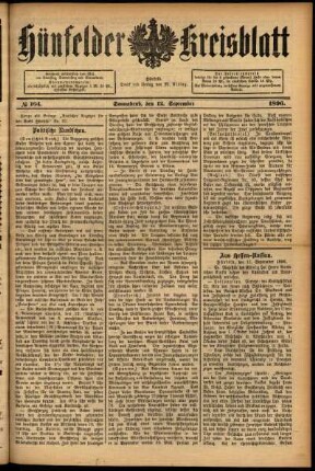 Ausgabe vom Samstag, den 12. September 1896.