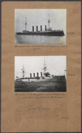 Der englische Kreuzer Hampshire mit Lord Kitchener und seinem Stab an Bord nördlich von Schottland versenkt