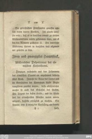 Zwey und zwanzigstes Hauptstück. Abscheulicher Despotismus des römischen Kaiserthums.
