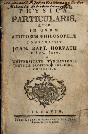 Physica Particularis