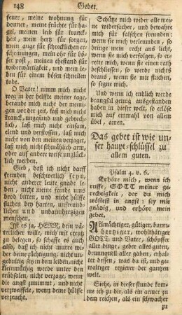 Das gebet ist wie unser haupt-schlüssel zu allem guten