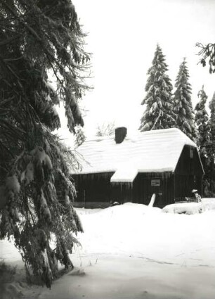 Deutscheinsiedel. Torfhaus beim Torfstich am Kamm- (Göhrener) Weg. Rückansicht