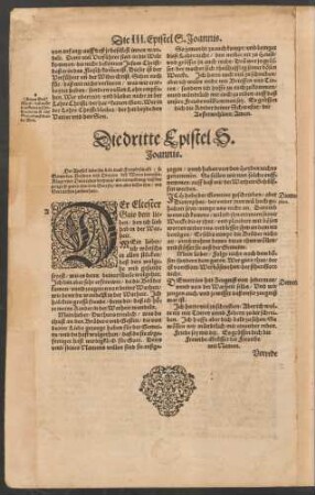 Die dritte Epistel S. Joannis.
