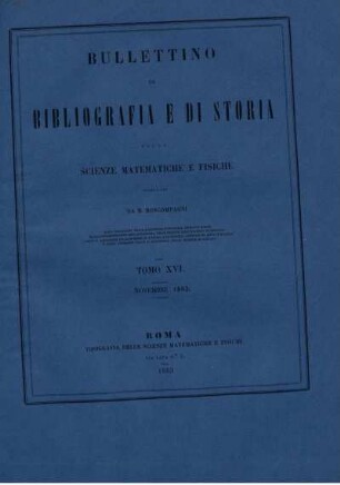 Tomo XVI. Novembre 1883.