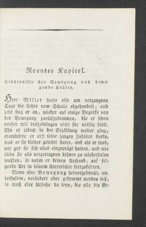 Neuntes Kapitel. Hindernisse der Bewegung [...].