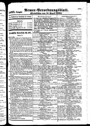 1093.Ausgabe. Freitag, 11. August 1916