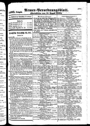 1093.Ausgabe. Freitag, 11. August 1916