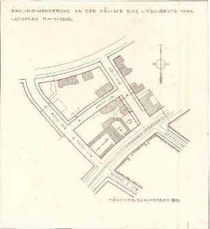 Fischer, Theodor; München, Lindwurmstr.; Garage, Tankstelle und Fahrschule Eibl - Lageplan