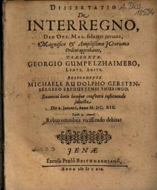 Dissertatio De Interregno